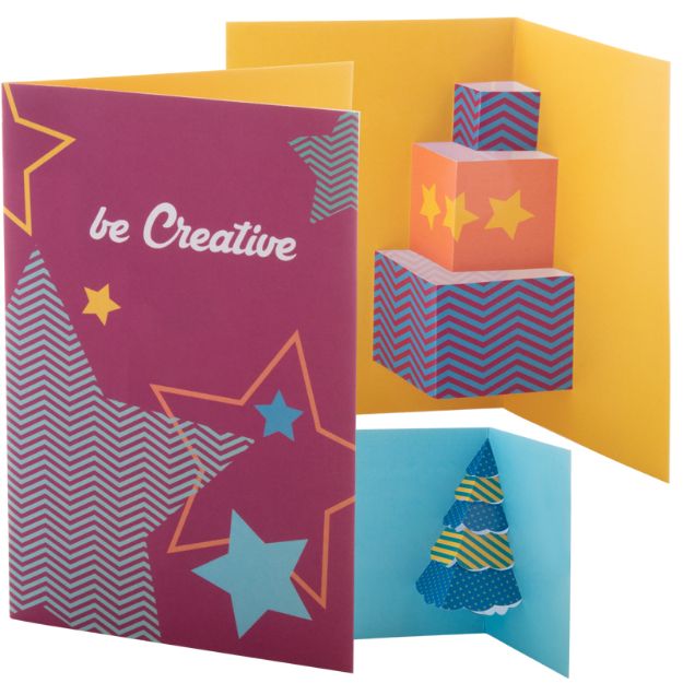 3d-kerstkaart met pop-up vorm incl envelop