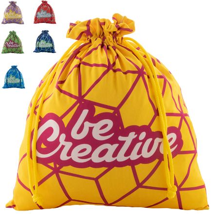 custom made geschenktas met gekleurd koord l