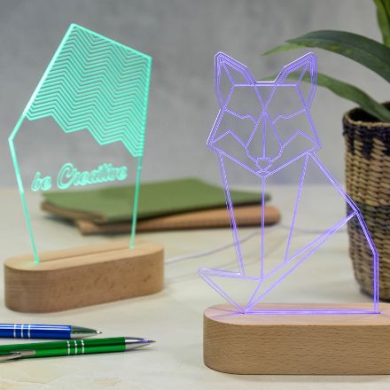 custom made led-licht trofee houten voet usb