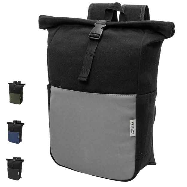 recycled canvas rugzak gewatteerd laptopvak