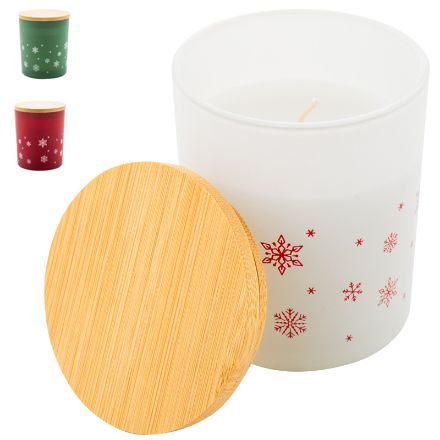 kerst geurende plantaardige waskaars met deksel