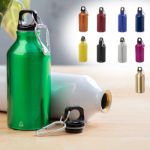 fles van recycled aluminium karabijnhaak 400 ml