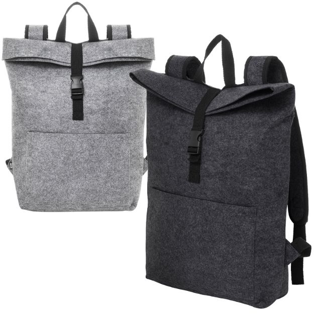 rpet rugzak refelt rolltop met hoofvak