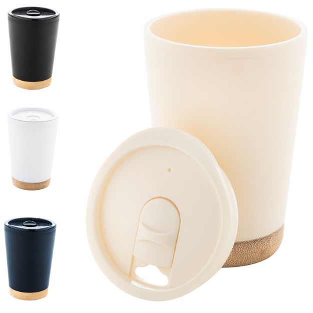 thermobeker dellio 260 ml dubbelwandig bamboe voet