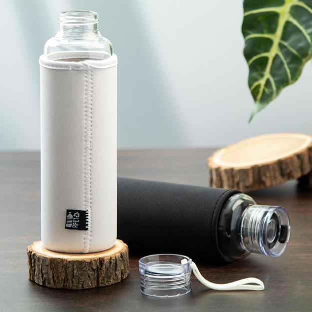 recycled glazen fles vitrem 550 ml siliconen riem