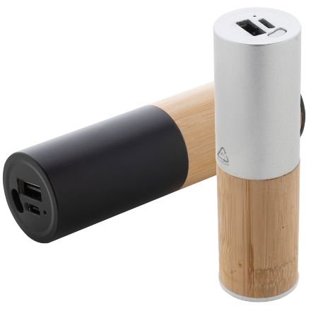 usb ral en bamboe powerbank tube 2600 mah