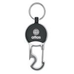 intrekbare badgehouder en flesopener