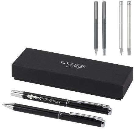 set balpen en rollerbalpen van recycled aluminium