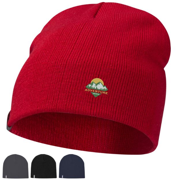 izu beanie met een 1 x 1 ribgebreide constructie