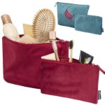swift recycled fluwelen set van 2 toilettassen
