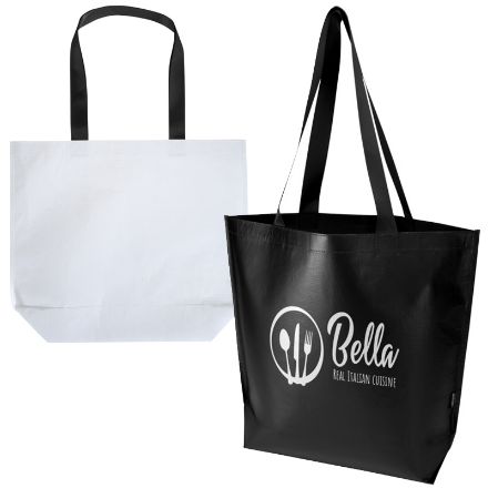 duo recycled dubbelgelamineerde oversized tas