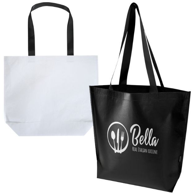 duo recycled dubbelgelamineerde oversized tas