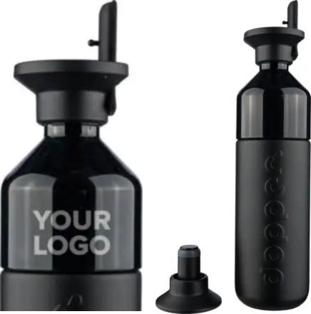 dopper insulated black 580 ml flip straw