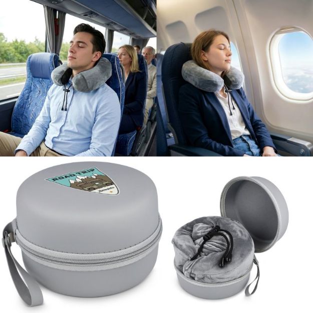 gecontourde memory foam reiskussen met eva-case