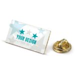 badge metalen pin 26x14mm. custom made