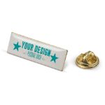 badge metalen pin 30x10mm. custom made