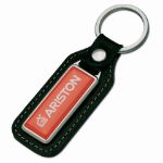 metalen sleutelhanger met echt leder