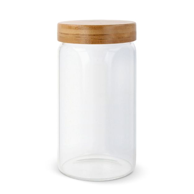 canister glas en bamboe 1200 ml