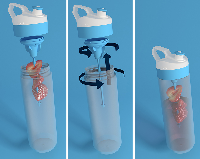 Fuse bio bottle met fruitprikker