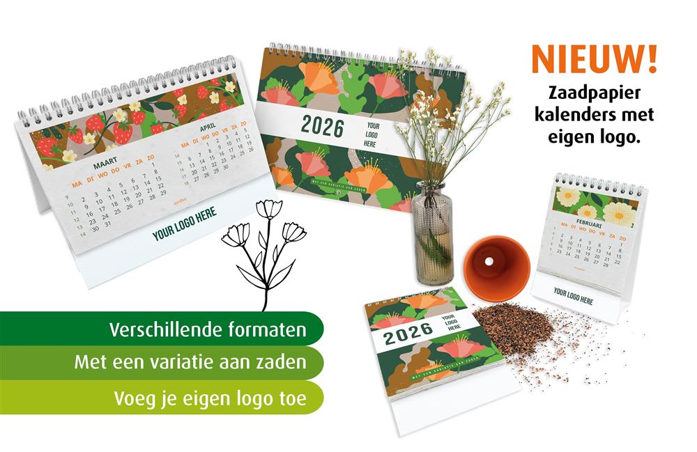 Kalenders 2026 met zaadpapier