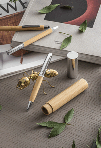 Bamboe balpennen met decoratie