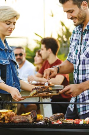 Bedrukte keukenaanstekers gebruikt bij de barbecue