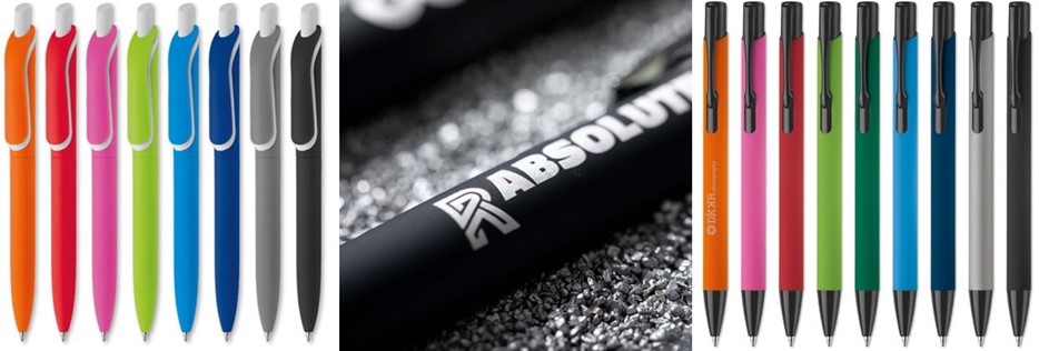 Online rubberised balpennen op maat bestellen, bij Harogifts