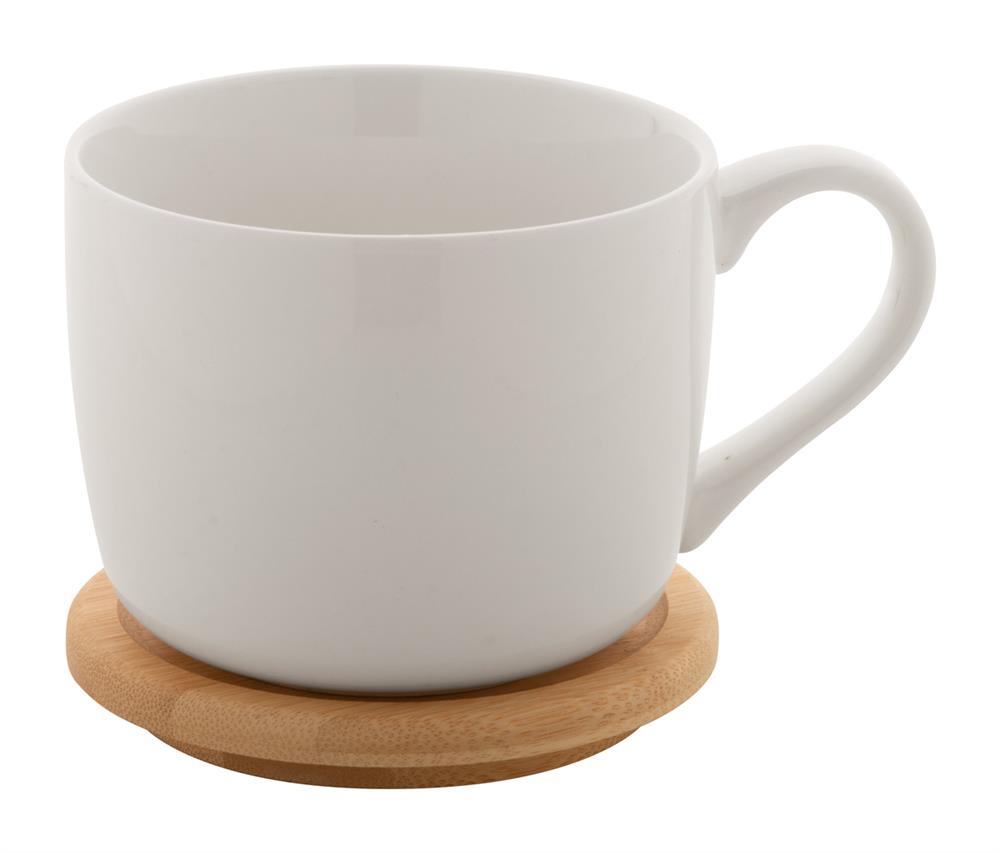 Koffietas met bamboe schoteltje